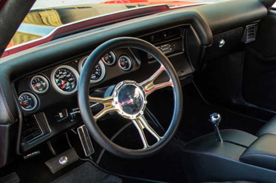 Split grip leather and billet aluminum g10 steering wheel