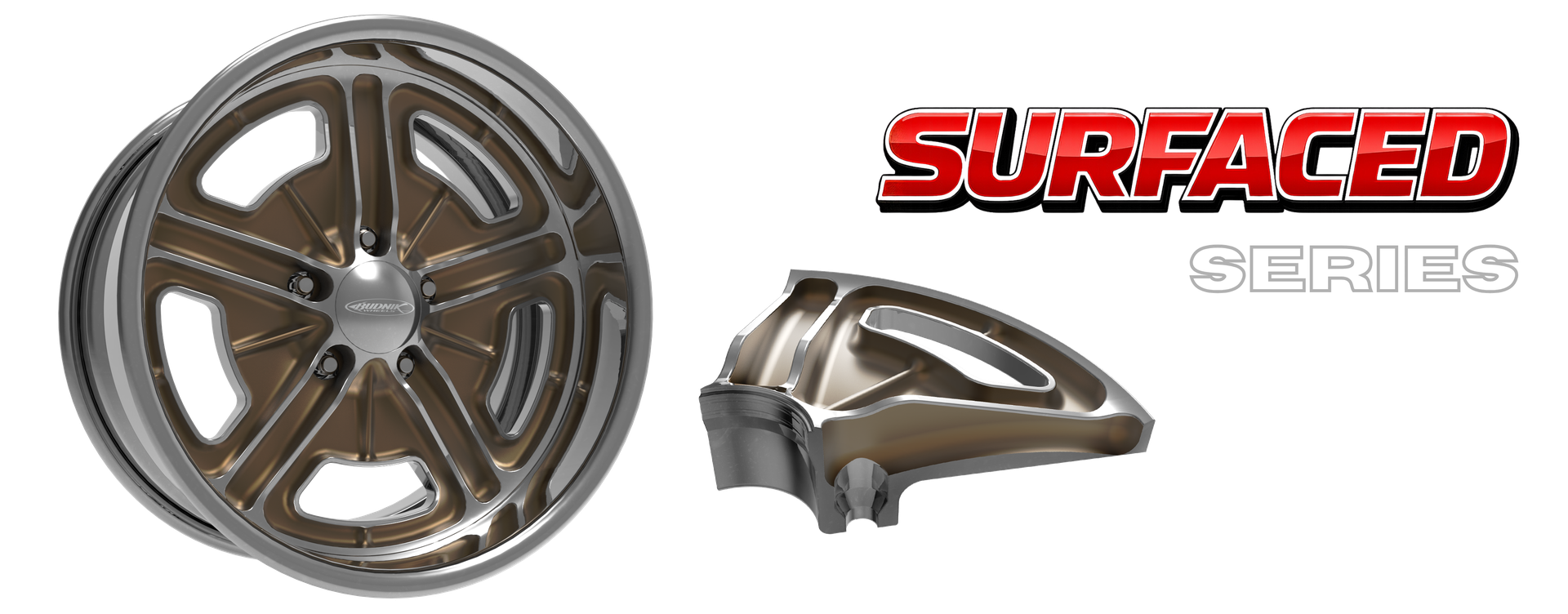 Budnik Surfaced Series custom billet wheel with muroc design